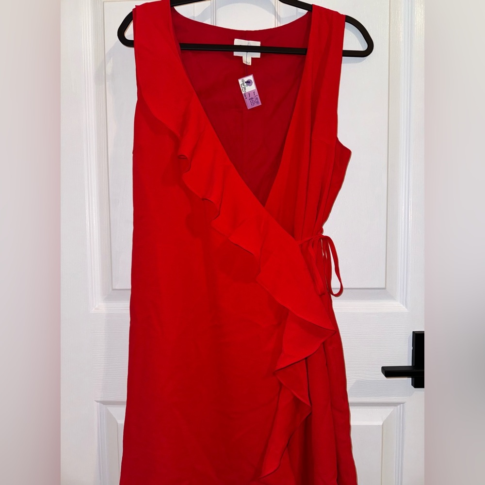 NWT Women’s Boutique Red Wrap Around Dress Size Large